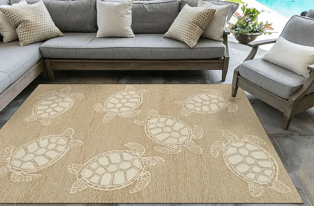 Sea Creature Taupe 7'6 x 9'6 Indoor/Outdoor Rug