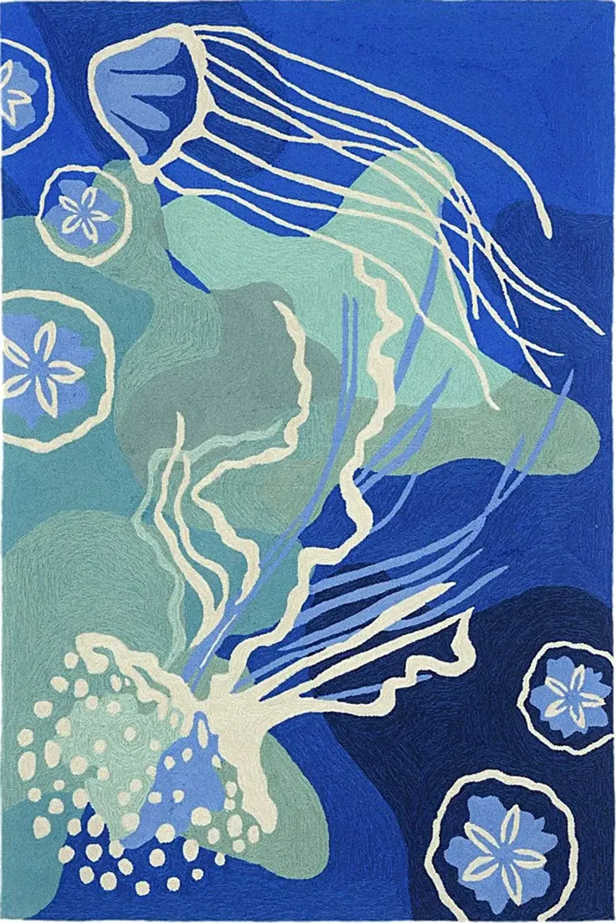 Sea Dance Blue 5' x 7'6 Indoor/Outdoor Rug