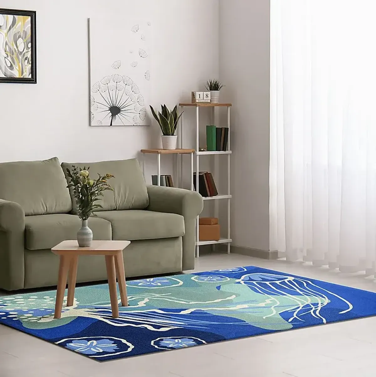 Sea Dance Blue 7'6 x 9'6 Indoor/Outdoor Rug