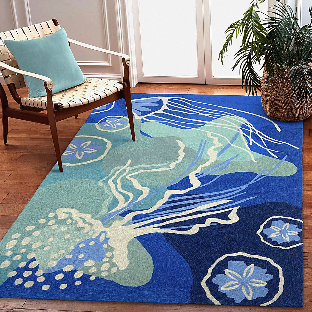 Sea Dance Blue 7'6 x 9'6 Indoor/Outdoor Rug