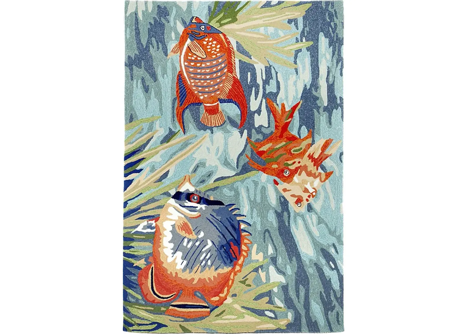 Sea Scene Blue 5' x 7'6 Indoor/Outdoor Rug