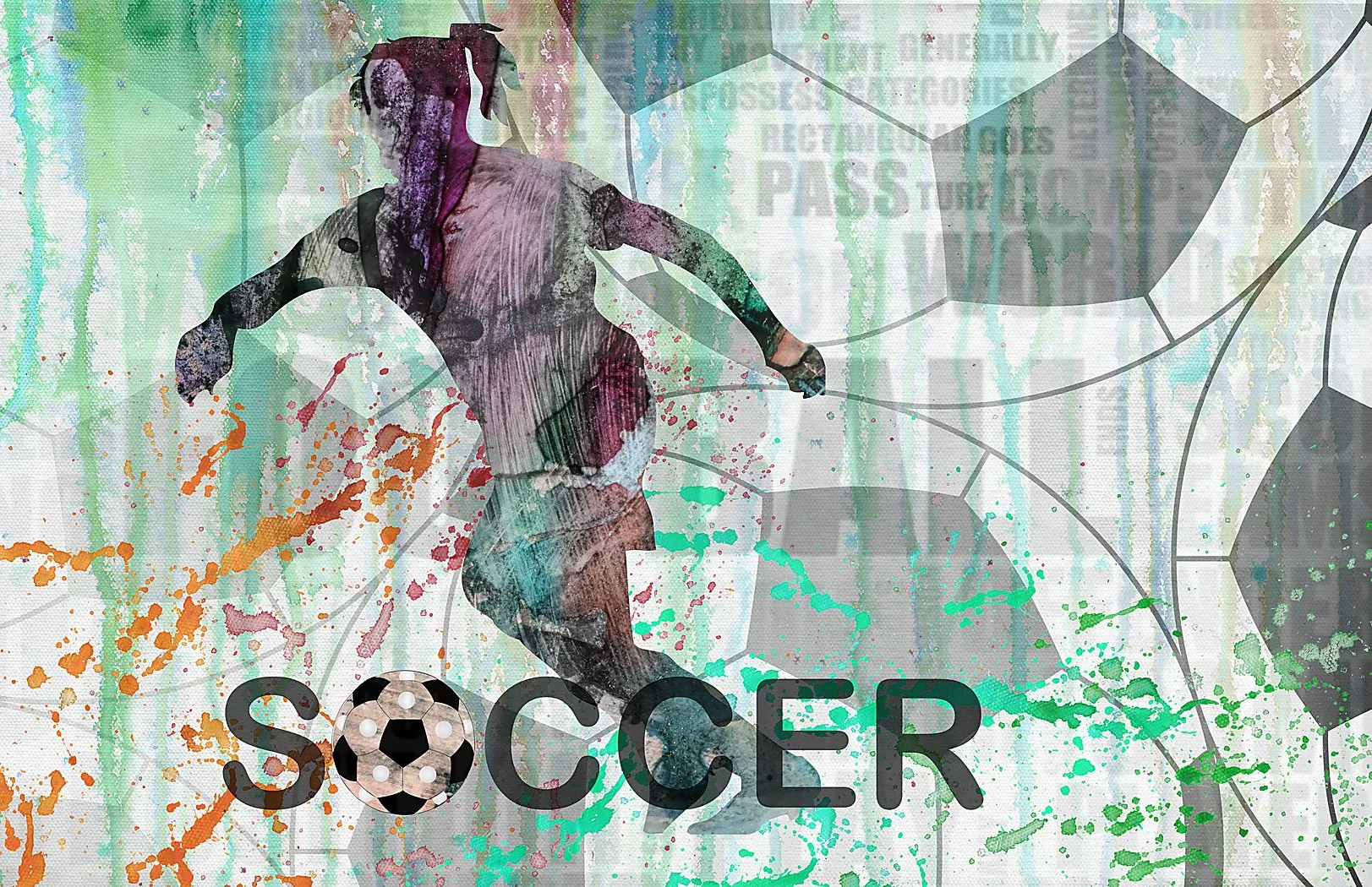 Soccer Fan Green Artwork