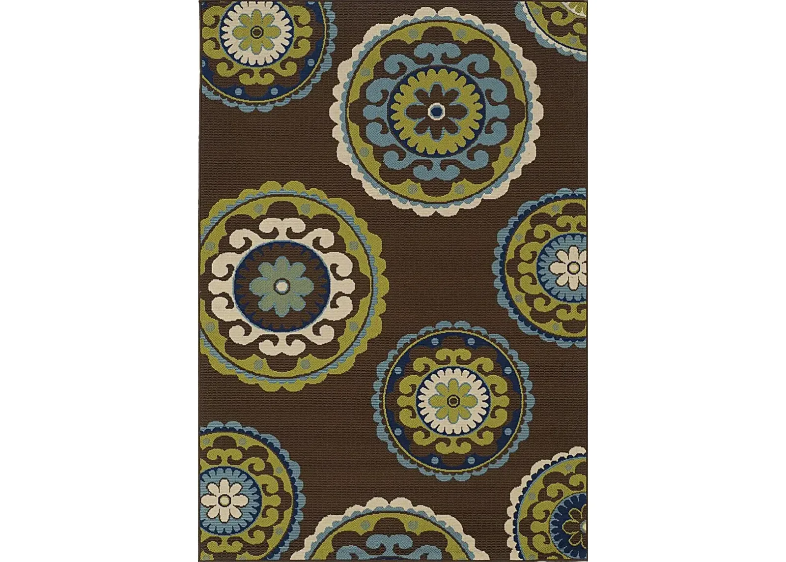 Kaspian Brown 6'7 x 9'6 Indoor/Outdoor Rug