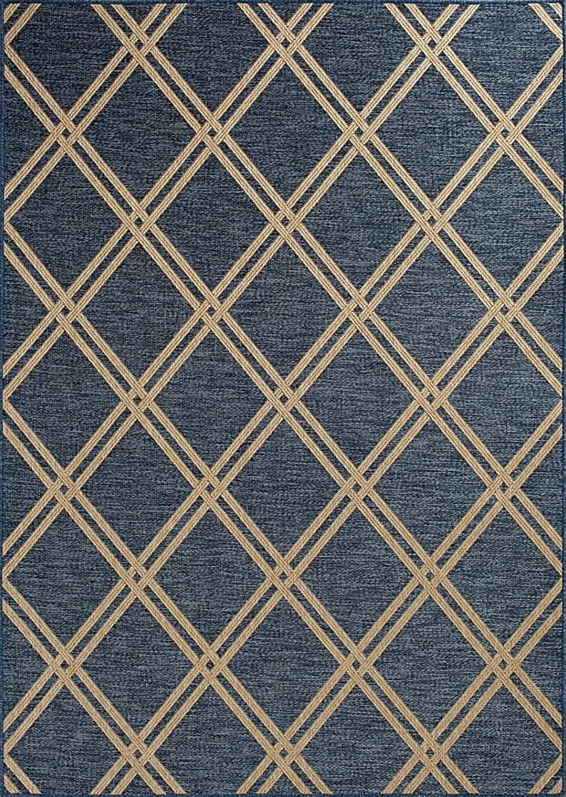 Eristy Blue 7'10 x 9'10 Indoor/Outdoor Rug