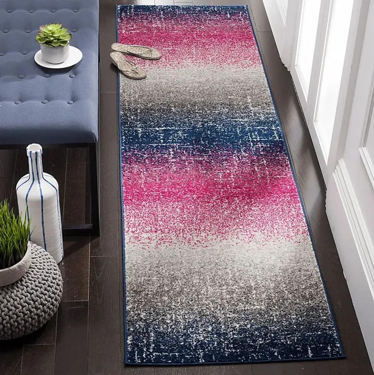 Simmons Bay Fuchsia 2'3 x 8' Runner Rug