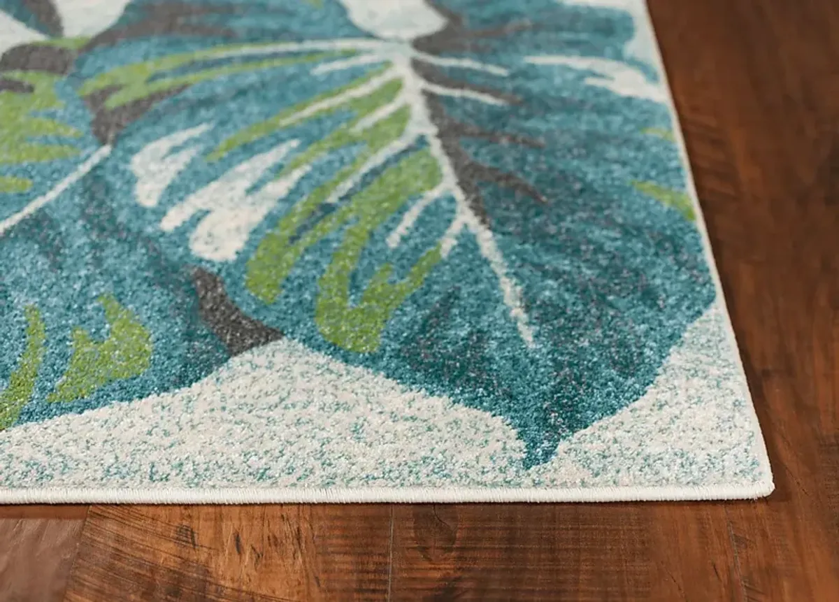 Caladium Palm Teal 7'10 x 10'10 Rug