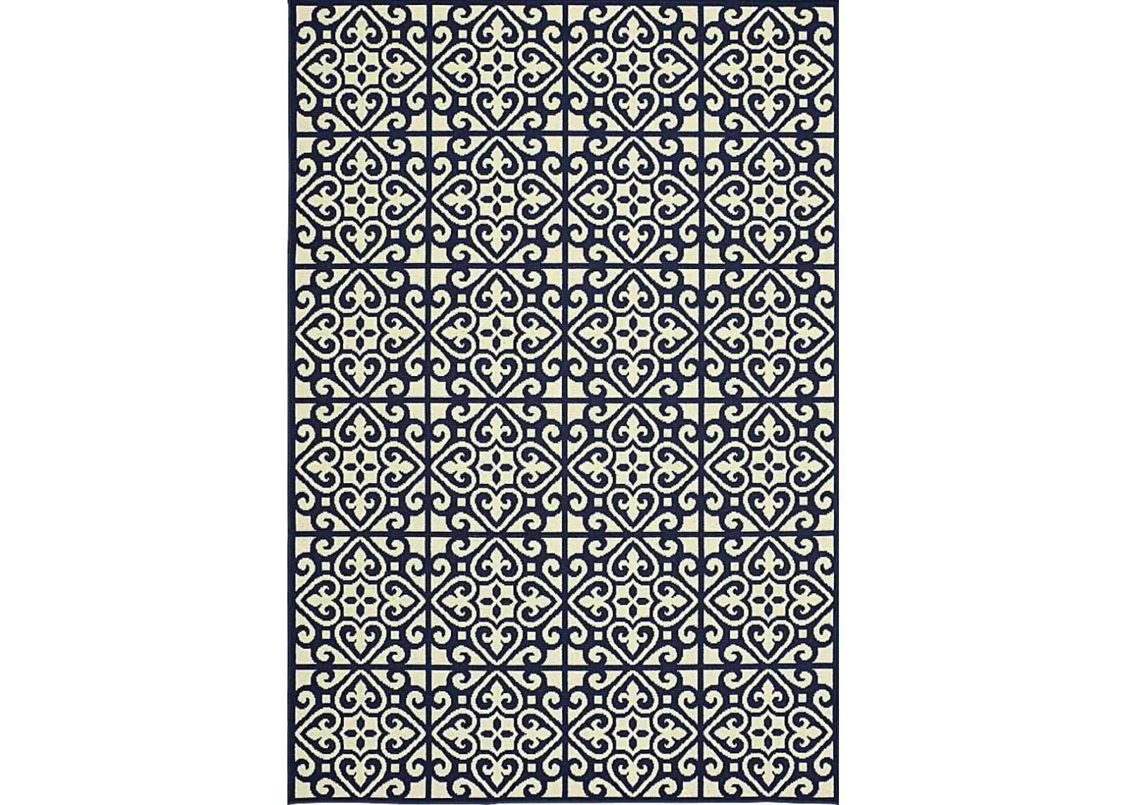 Nadene Navy 6'7 x 9'6 Indoor/Outdoor Rug