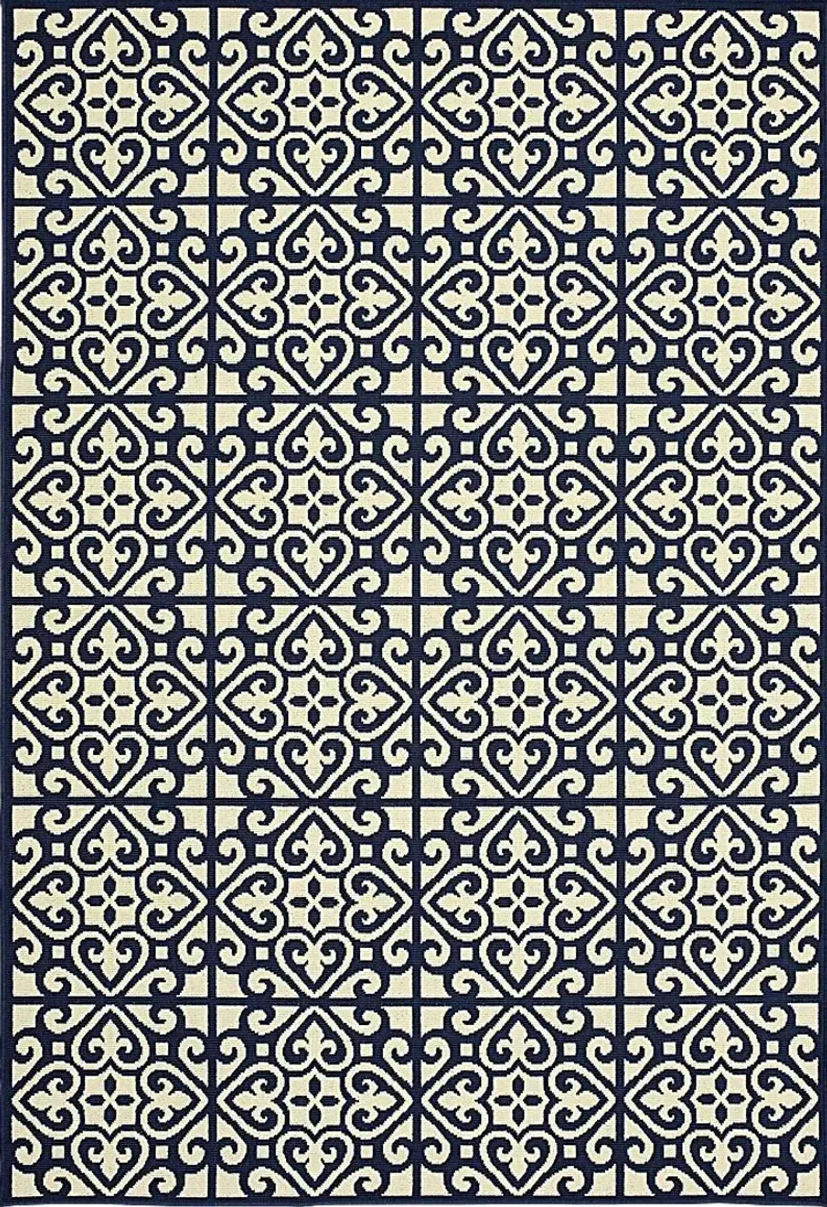 Nadene Navy 6'7 x 9'6 Indoor/Outdoor Rug