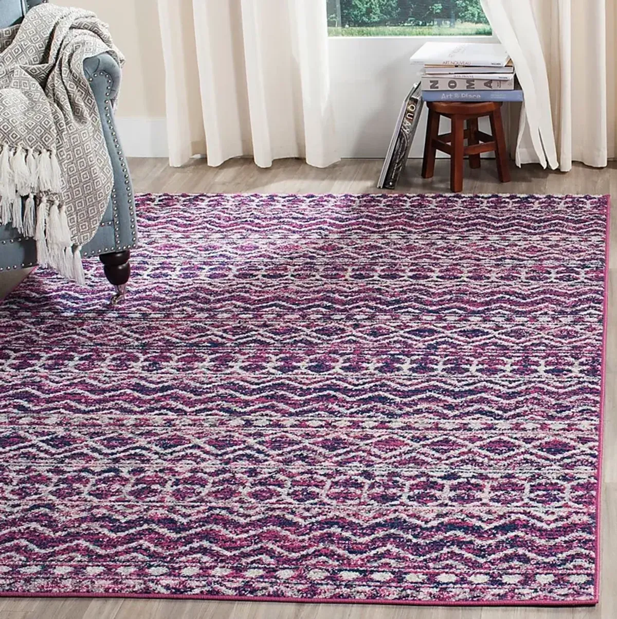 Mindon Town Fuchsia 6'7 x 9'2 Rug