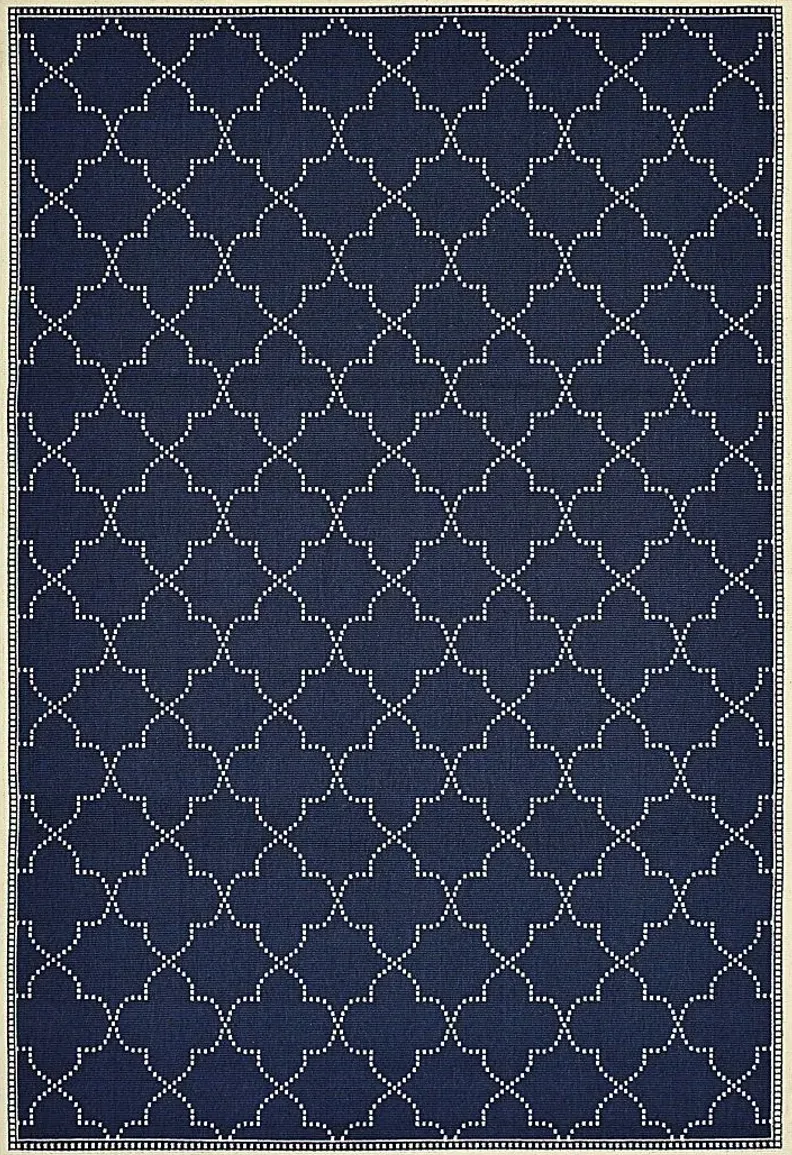 Maziah Navy 6'7 x 9'6 Indoor/Outdoor Rug