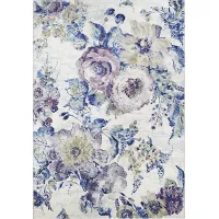 Floral Chic Blue 5'3 x 7'6 Rug