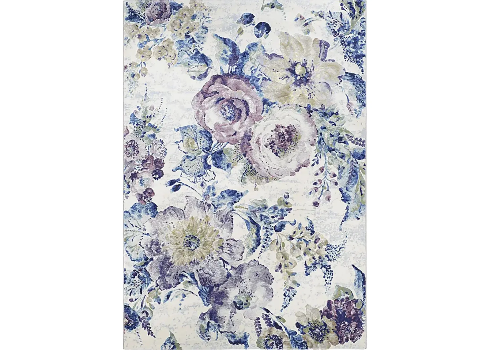 Floral Chic Blue 5'3 x 7'6 Rug