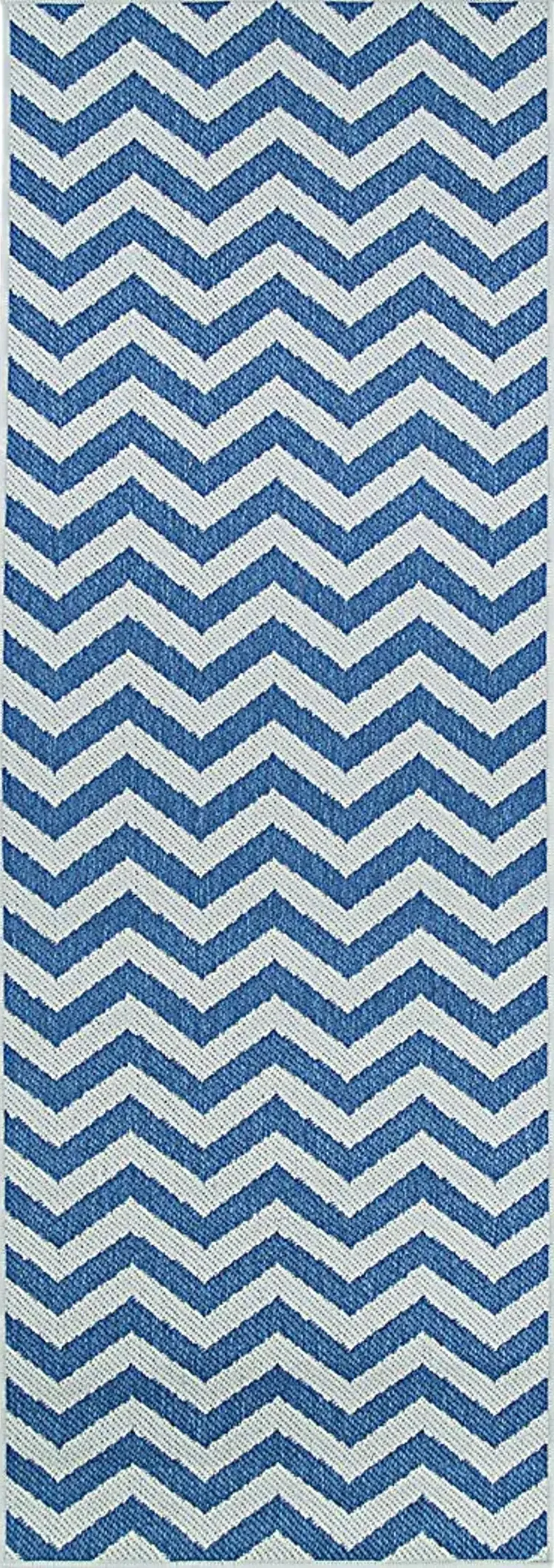 Dailon Blue 2'3 x 7'10 Indoor/Outdoor Runner Rug