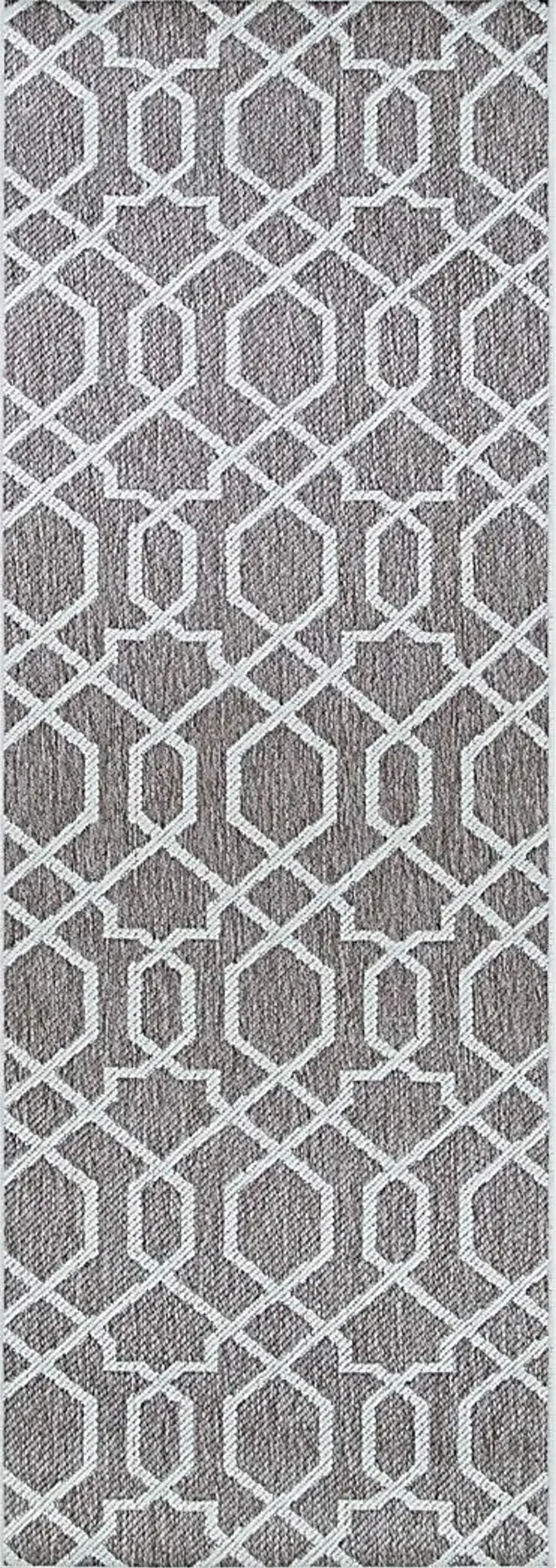 Jozlyn Blue 2'3 x 7'10 Indoor/Outdoor Runner Rug