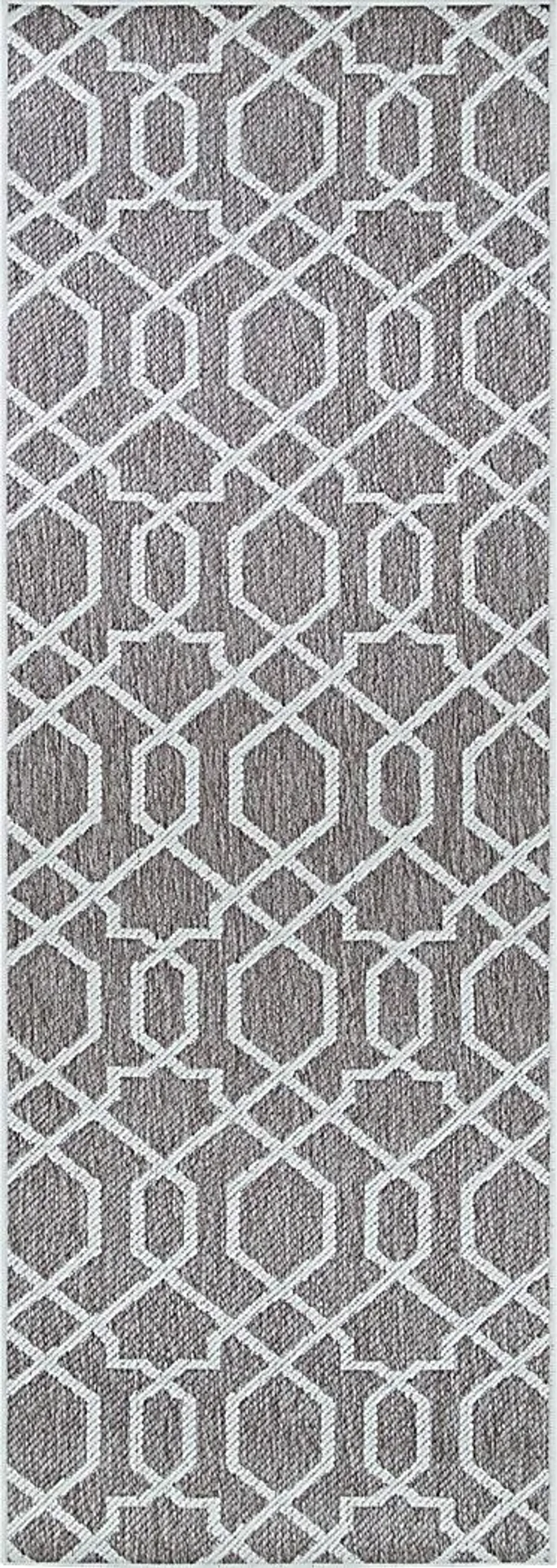 Jozlyn Blue 2'3 x 7'10 Indoor/Outdoor Runner Rug