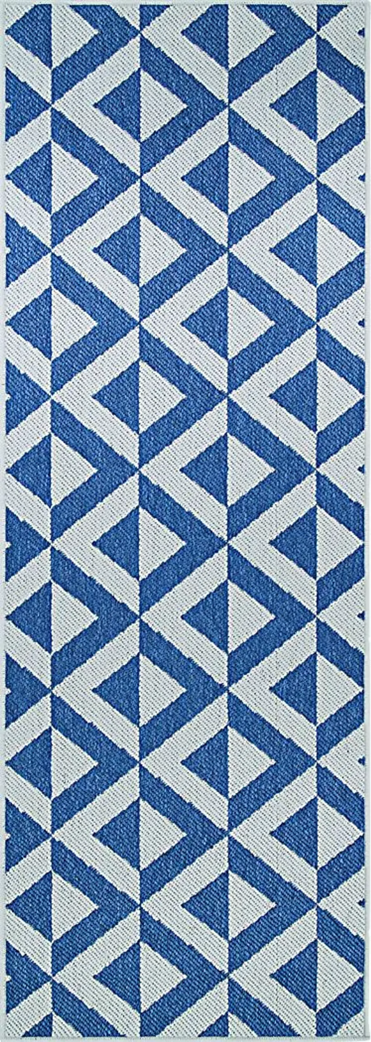 Jozlyn Blue 2'3 x 7'10 Indoor/Outdoor Runner Rug