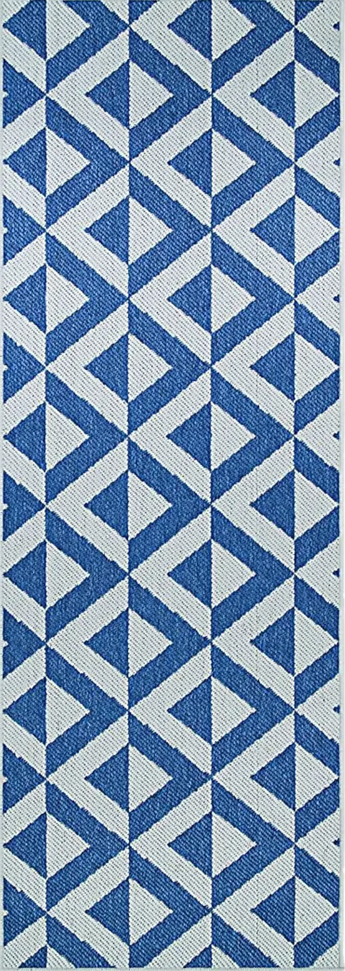 Jozlyn Blue 2'3 x 7'10 Indoor/Outdoor Runner Rug