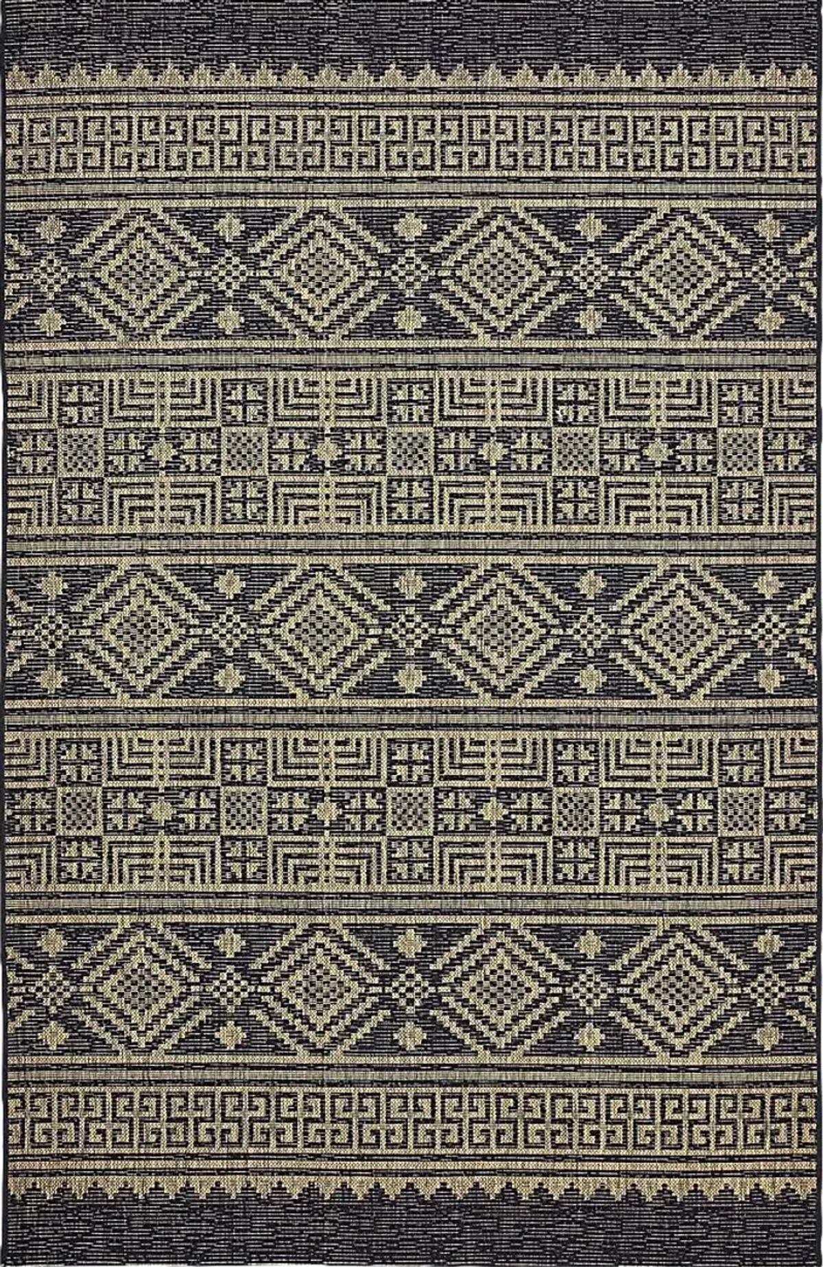 Fidelina Black 7'9 x 9'5 Indoor/Outdoor Rug