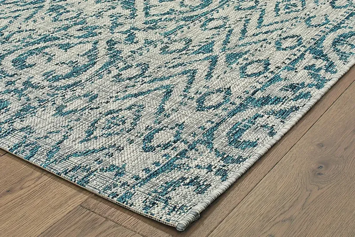 Karalea Blue 7'9 x 9'5 Indoor/Outdoor Rug