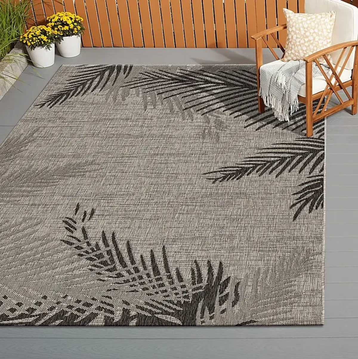 Derall Black 5' x 7' Indoor/Outdoor Rug