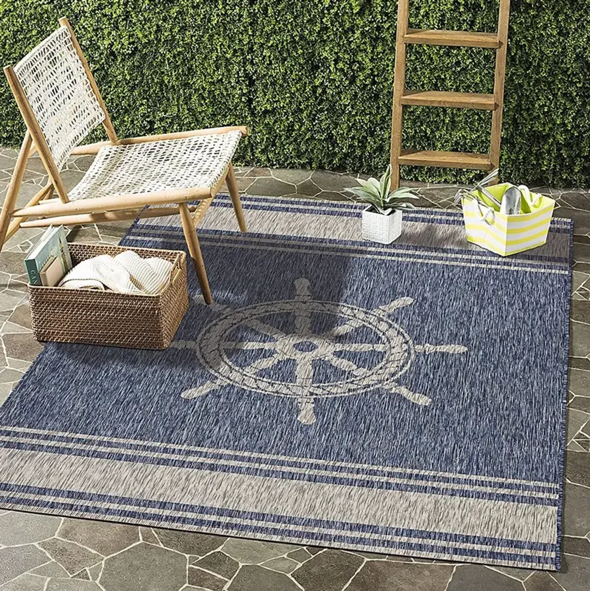 Merryn Blue 5' x 7' Indoor/Outdoor Rug