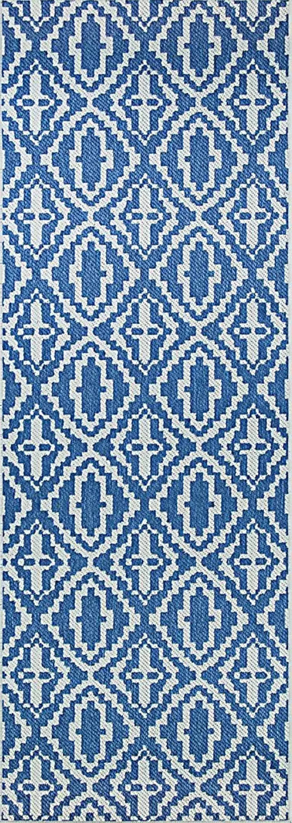 Ailmer Blue 2'3 x 7'10 Indoor/Outdoor Runner Rug