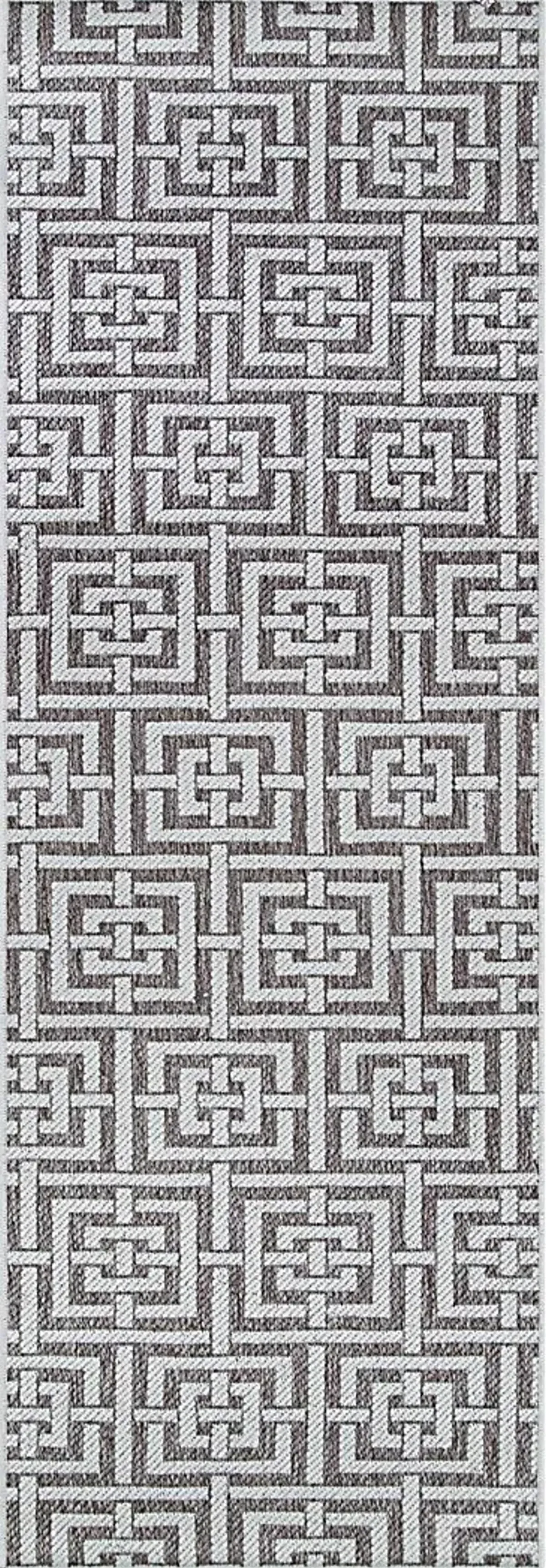 Alburt Blue 2'3 x 7'10 Indoor/Outdoor Runner Rug