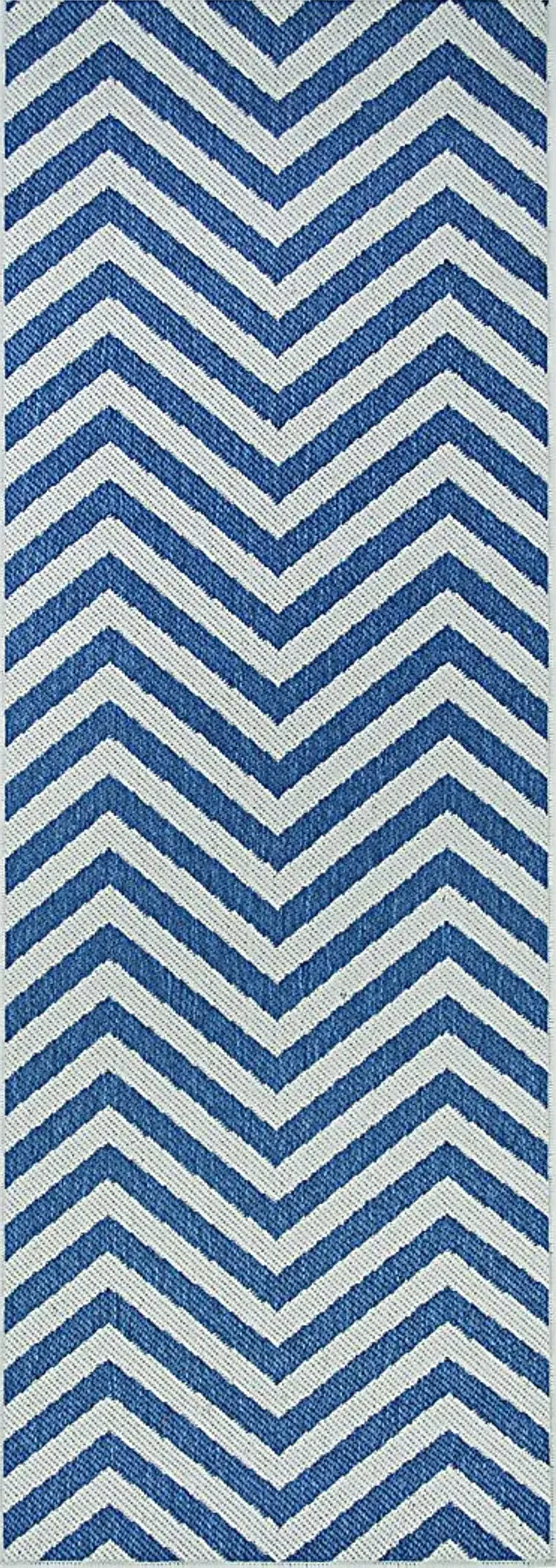 Alburt Blue 2'3 x 7'10 Indoor/Outdoor Runner Rug