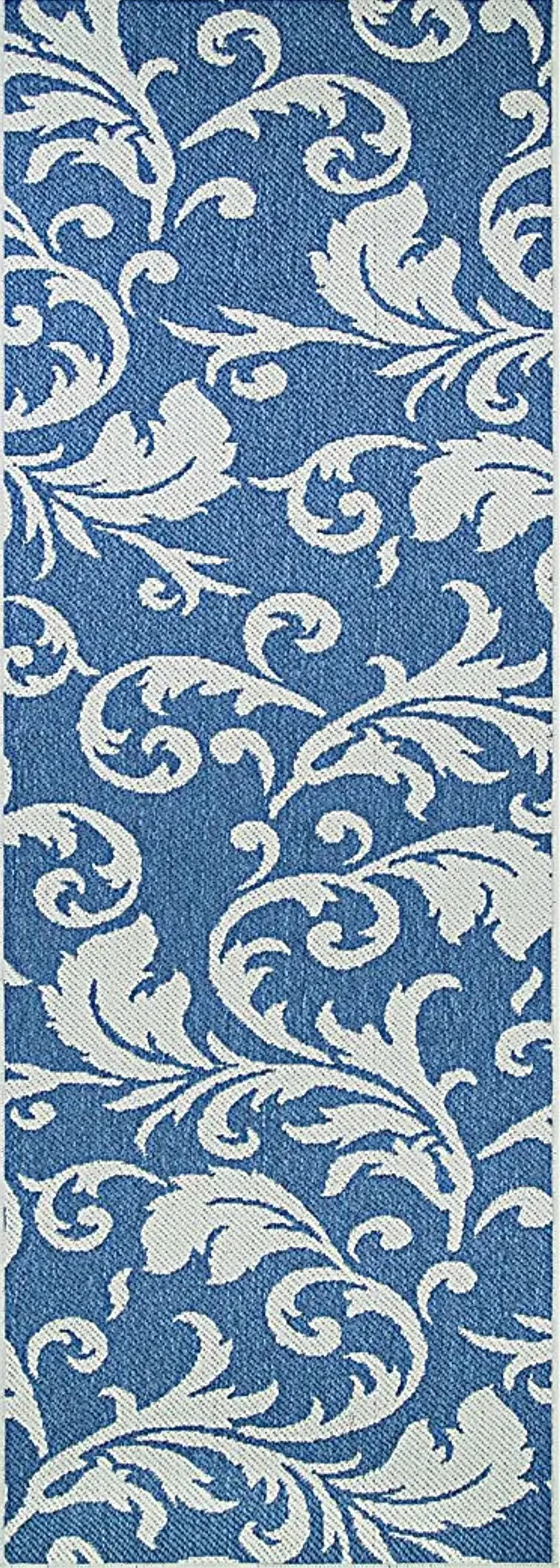 Analiz Blue 2'3 x 7'10 Indoor/Outdoor Runner Rug