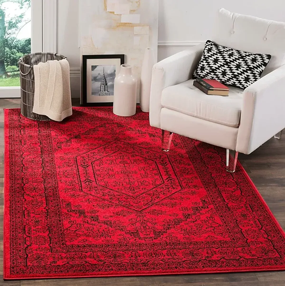 Daylee Red 6' x 9' Rug