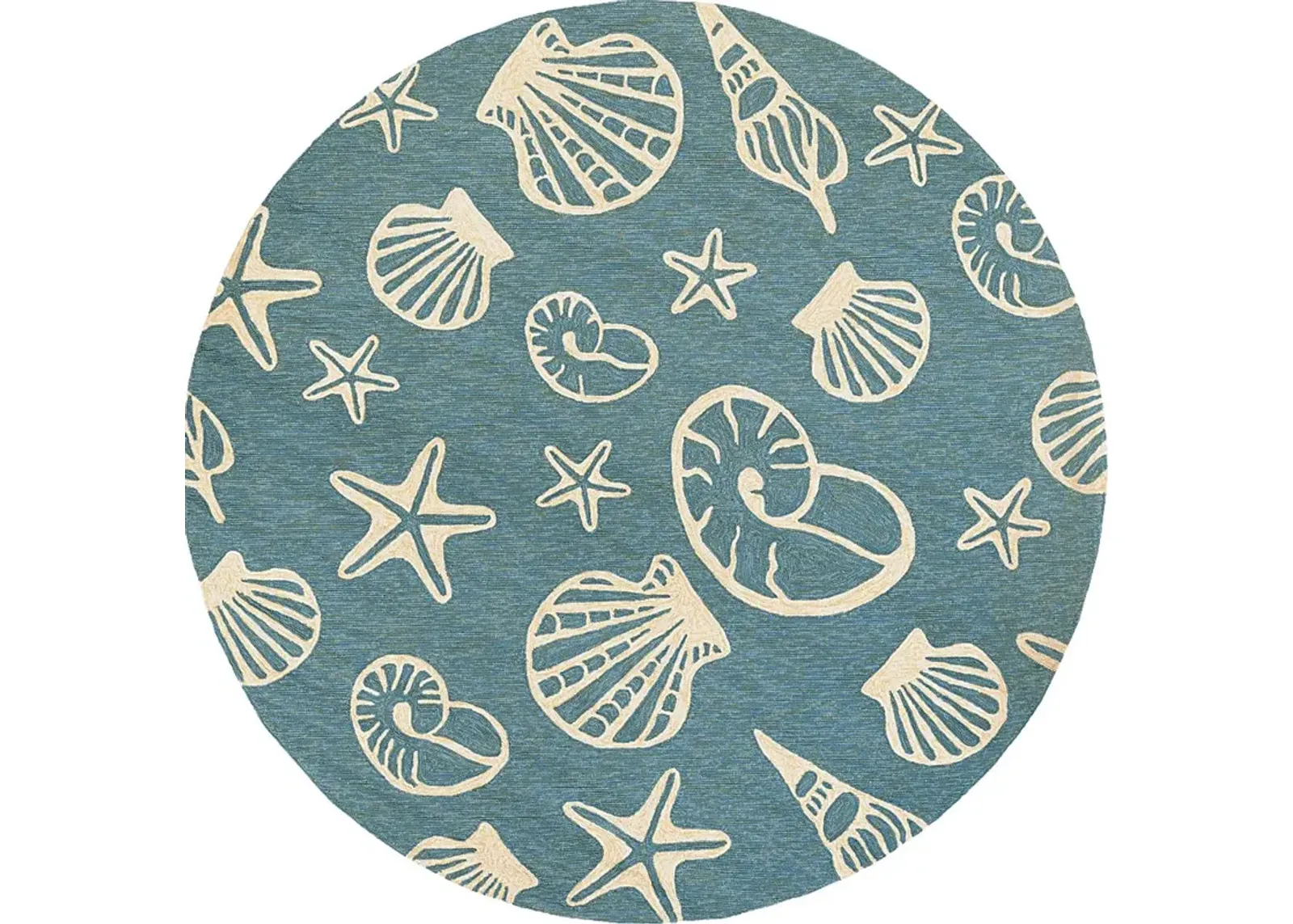 Cardita Blue 7'10 Round Indoor/Outdoor Rug