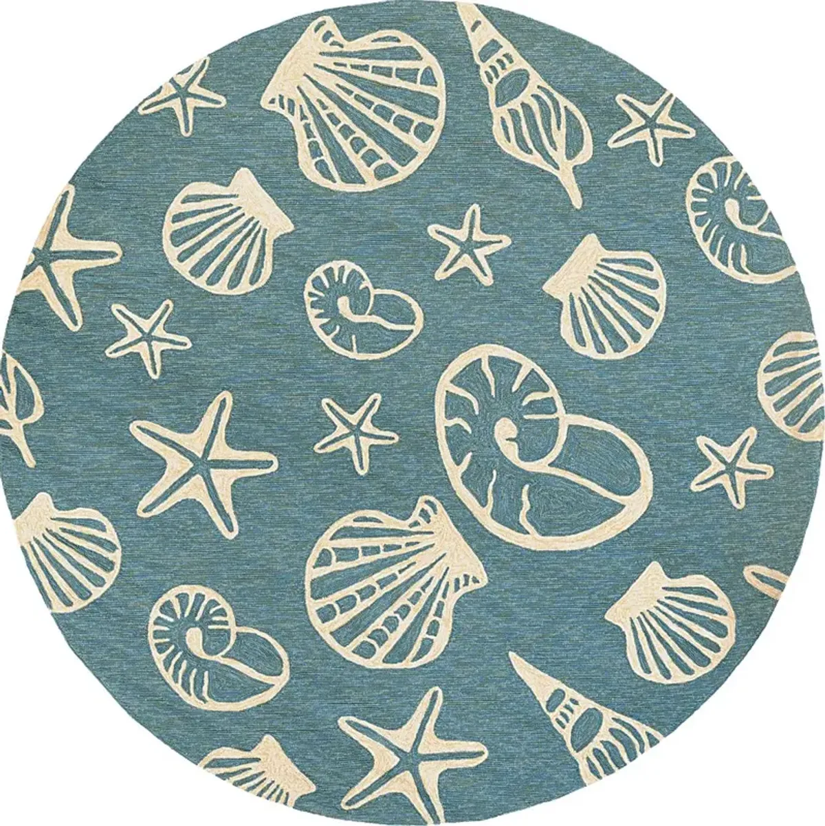 Cardita Blue 7'10 Round Indoor/Outdoor Rug