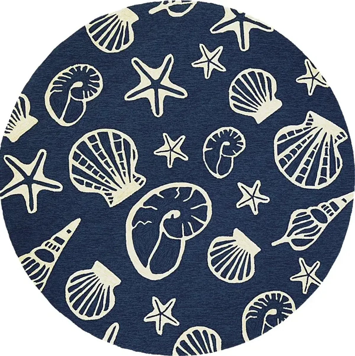 Cardita Blue 7'10 Round Indoor/Outdoor Rug