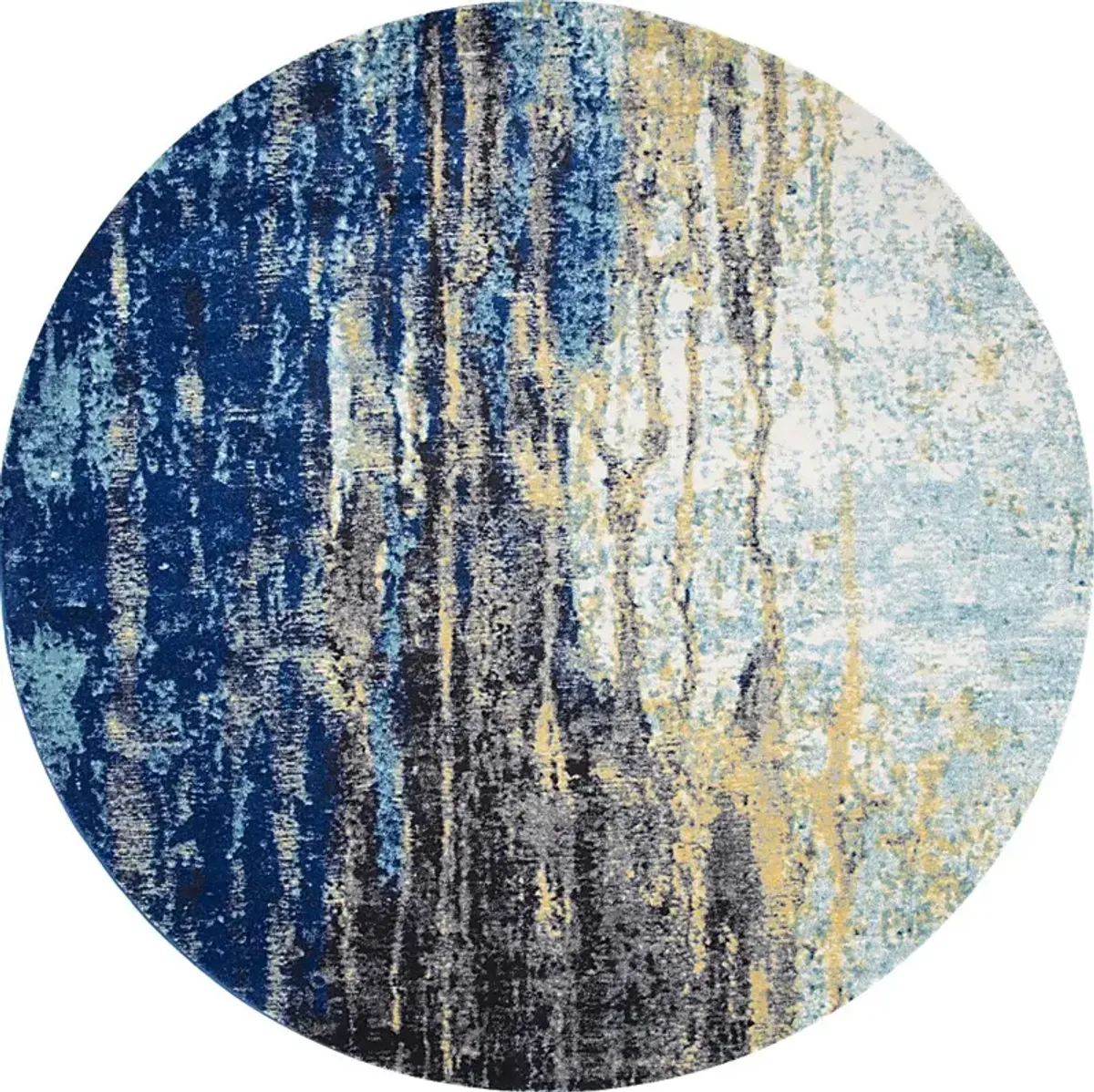 Amerie Blue 5' x 5' Round Rug