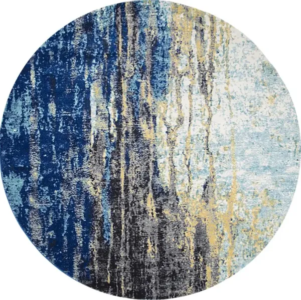 Amerie Blue 8' x 8' Round Rug