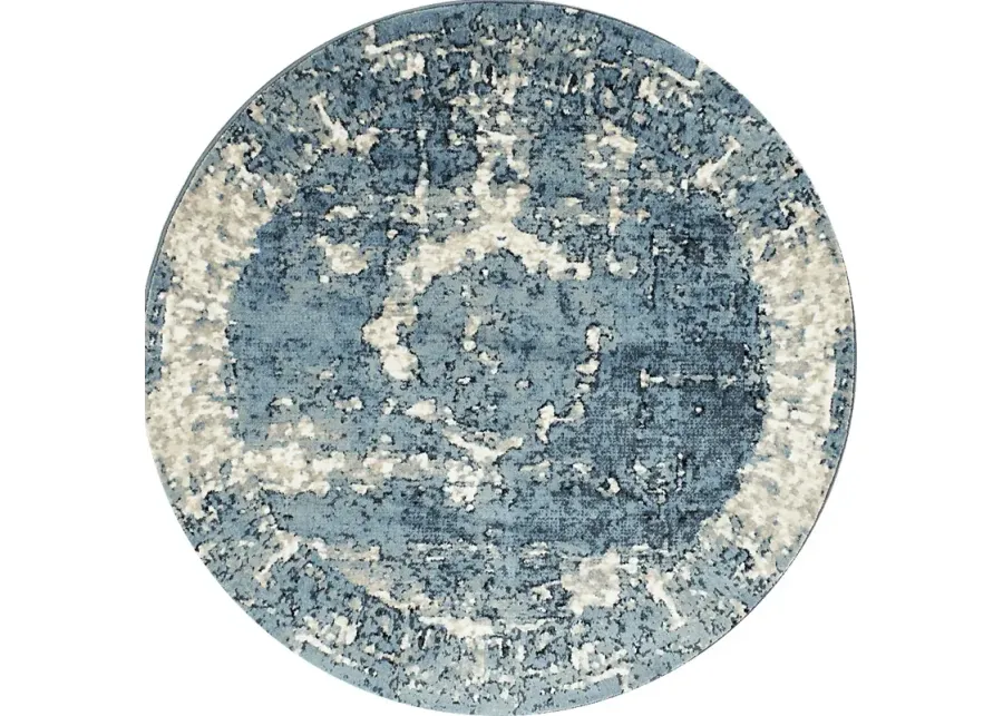 Andena Blue 5' Round Rug