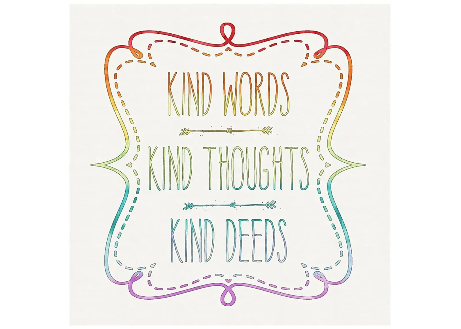 Kids Kind Words Rainbow Artwork