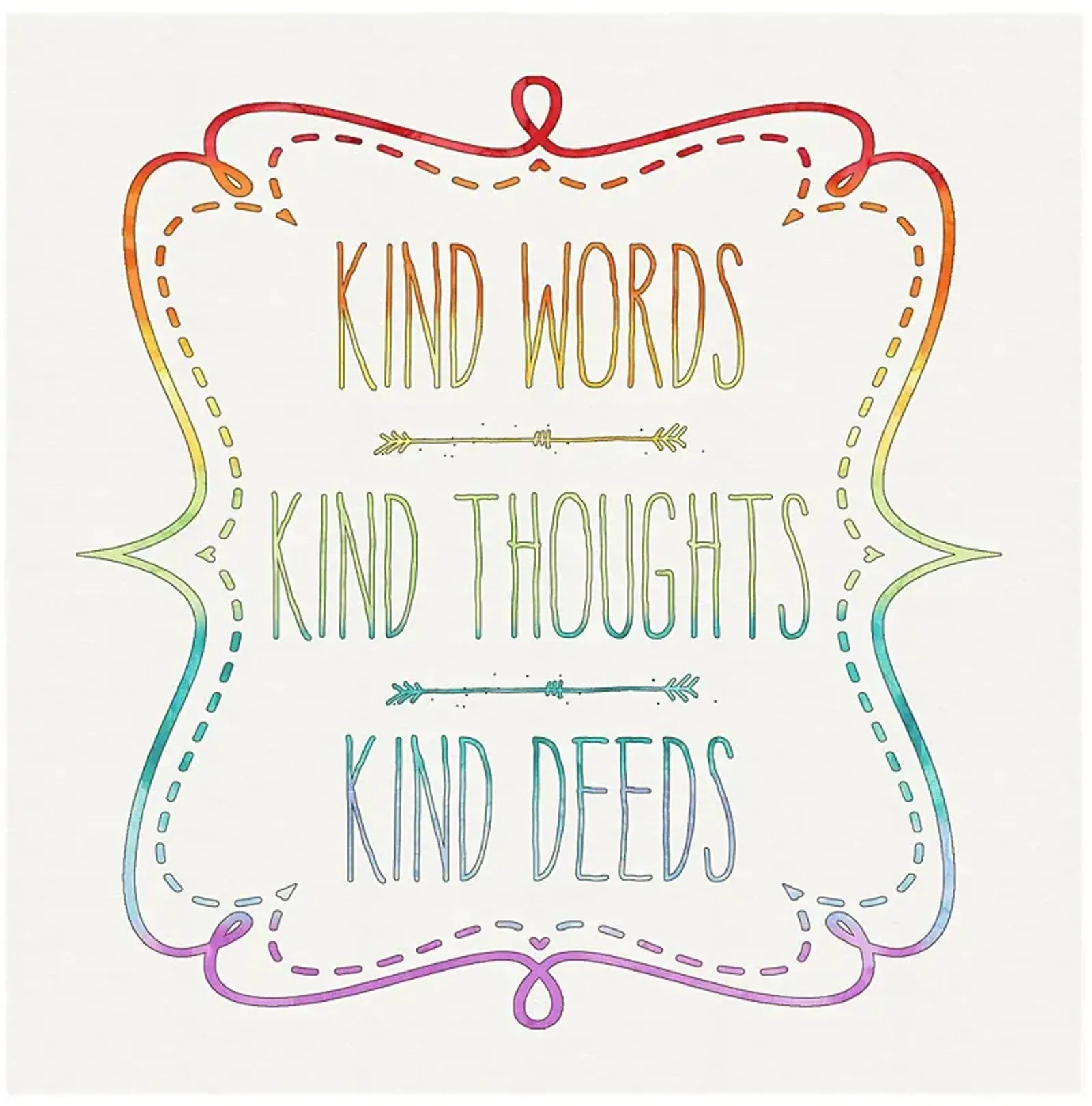 Kids Kind Words Rainbow Artwork