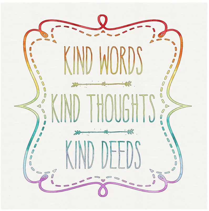Kids Kind Words Rainbow Artwork