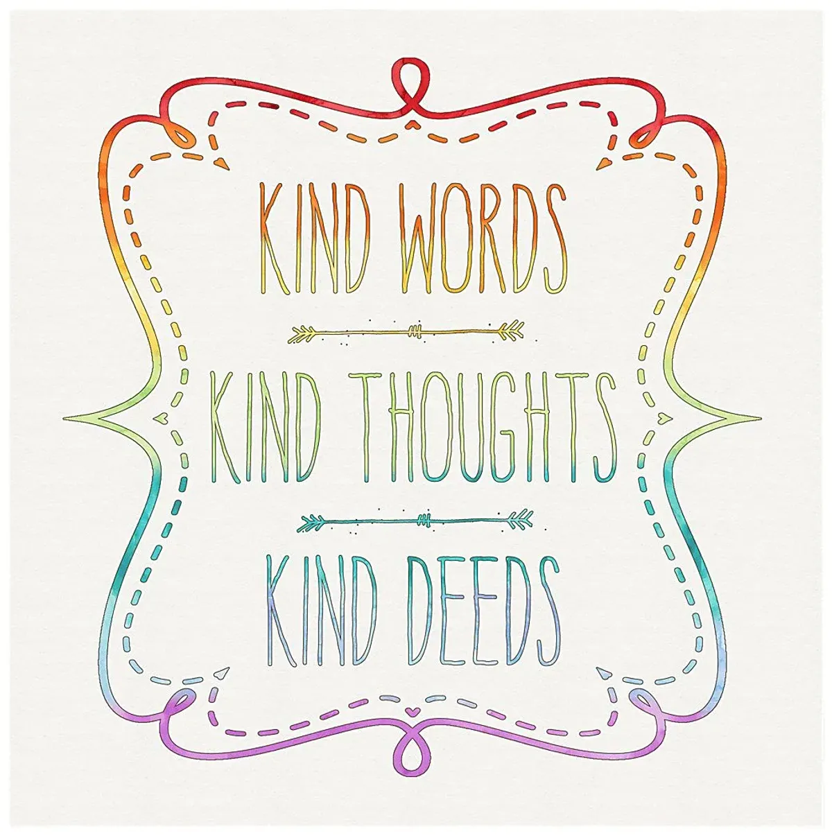 Kids Kind Words Rainbow Artwork