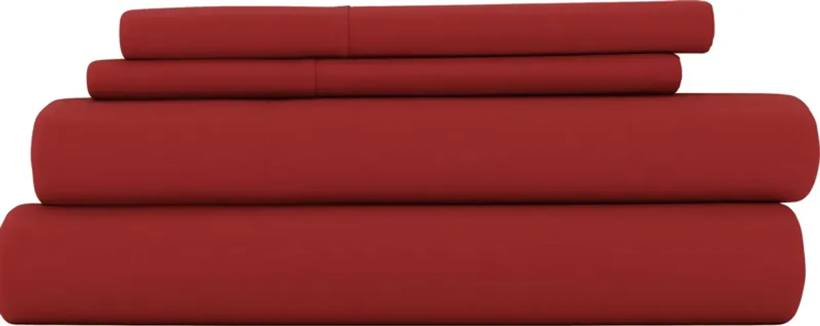 Belden Landing Red 4 Pc King Bed Sheet Set