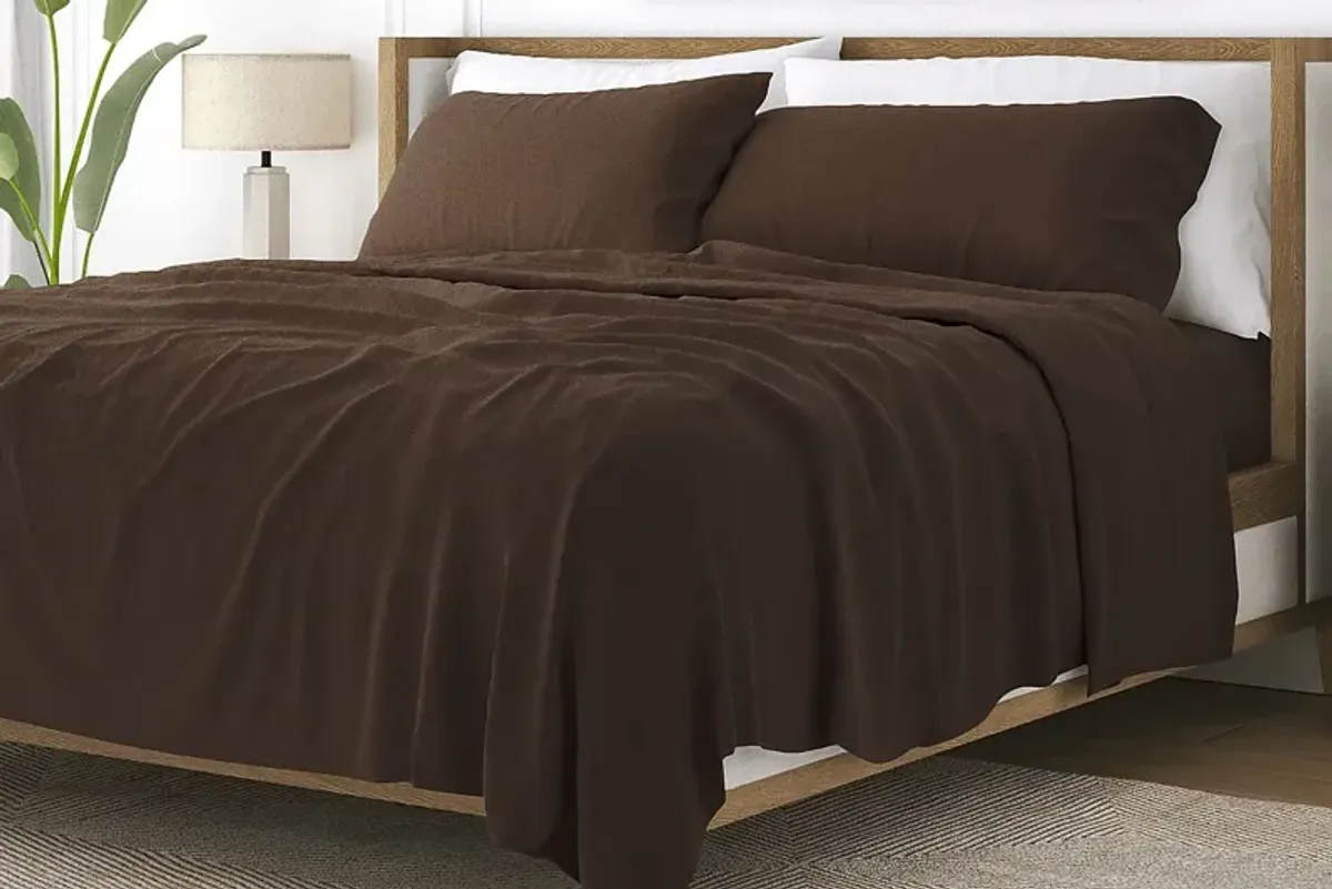 Belden Landing Brown 4 Pc King Bed Sheet Set