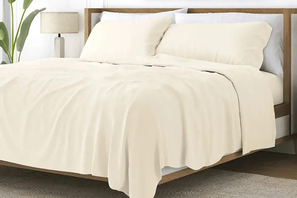 Belden Landing Ivory 4 Pc King Bed Sheet Set