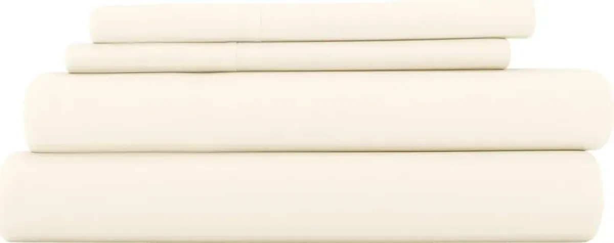 Belden Landing Ivory 4 Pc King Bed Sheet Set