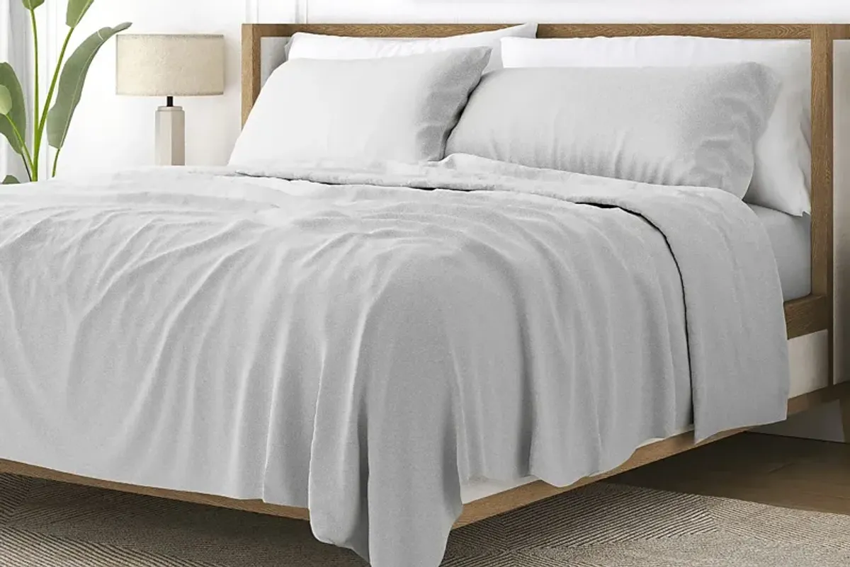 Belden Landing Light Gray 4 Pc King Bed Sheet Set