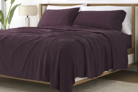 Belden Landing Purple 4 Pc King Bed Sheet Set