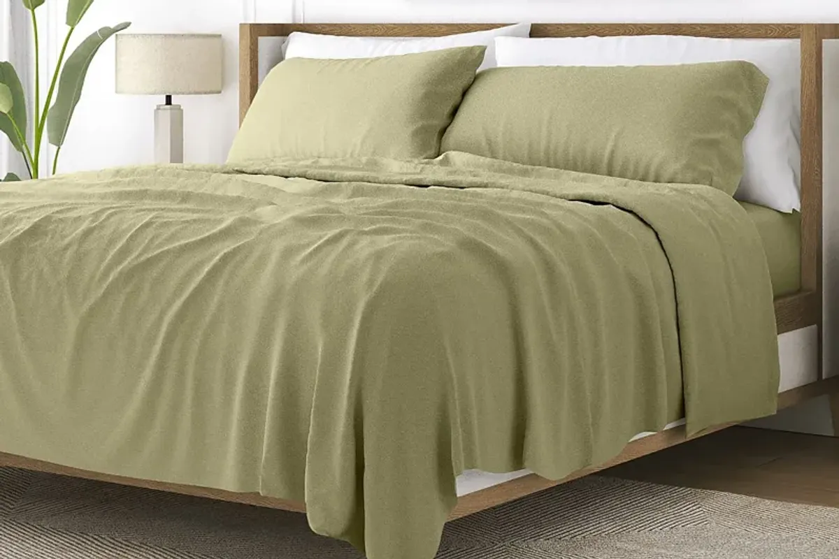 Belden Landing Green 4 Pc King Bed Sheet Set