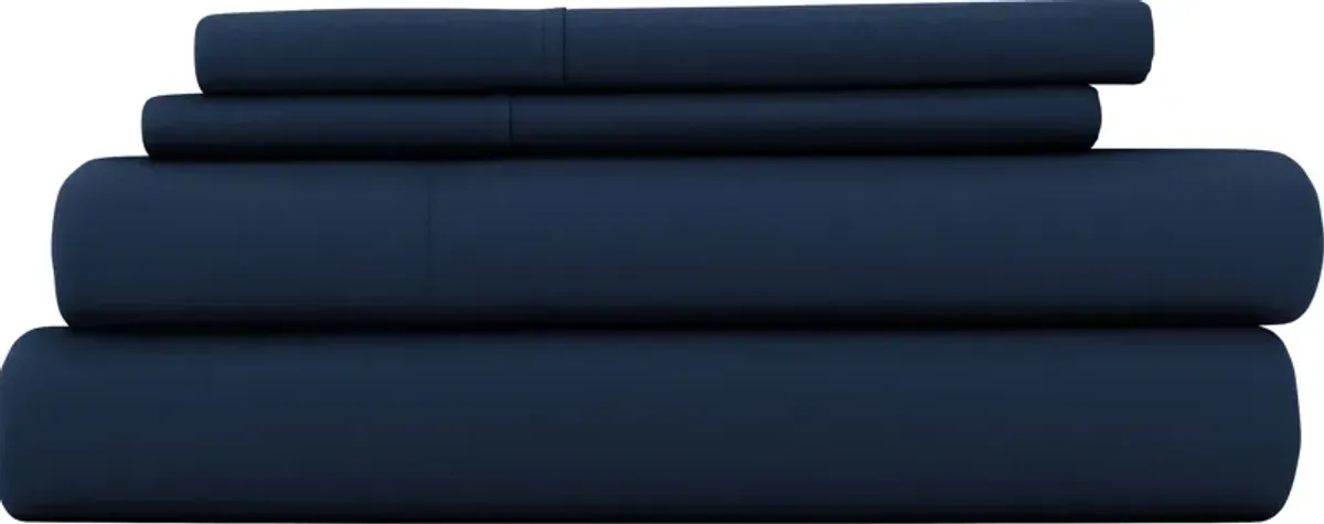 Belden Landing Navy 4 Pc Queen Bed Sheet Set