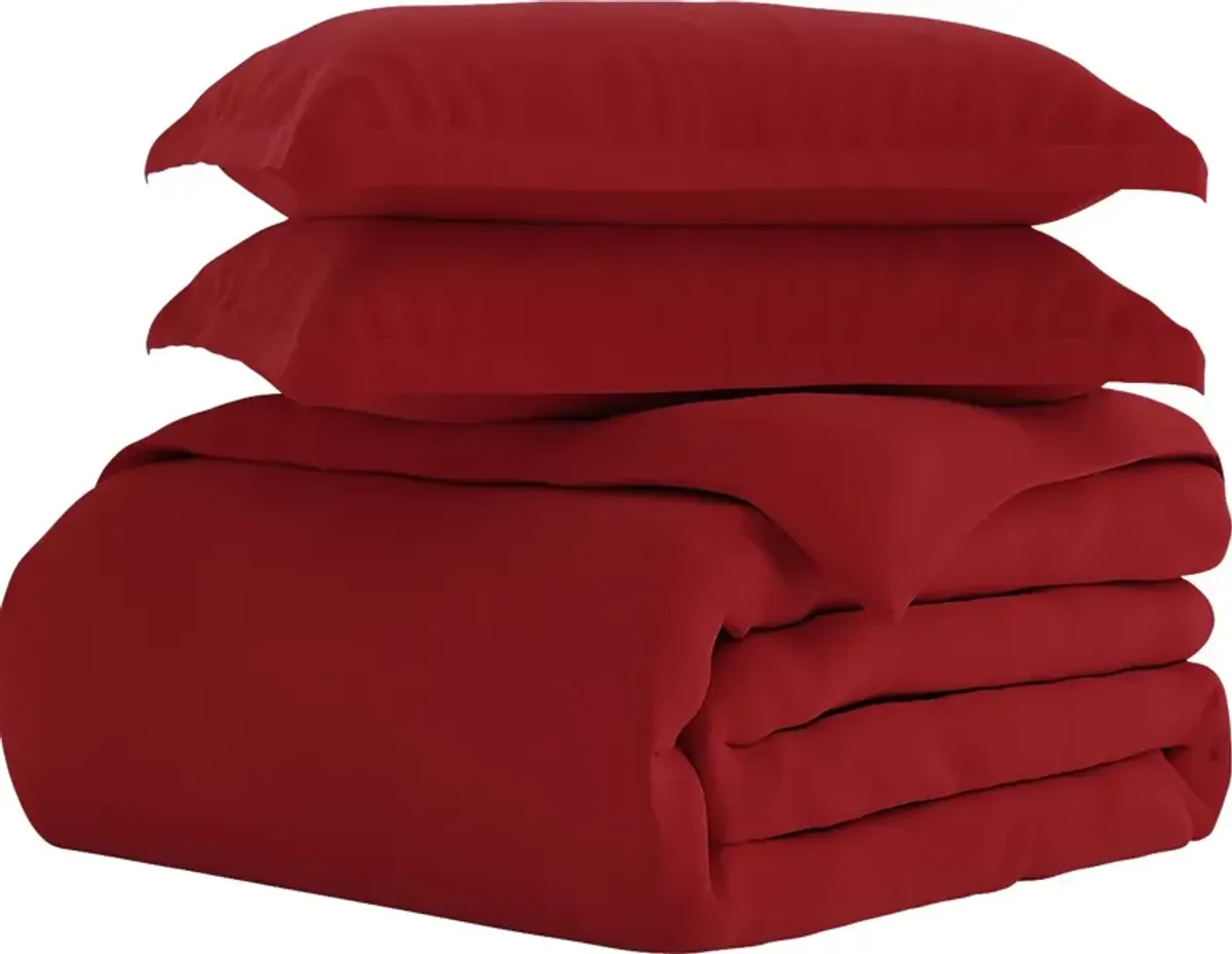 Belden Landing I Red 3 Pc King Duvet Set