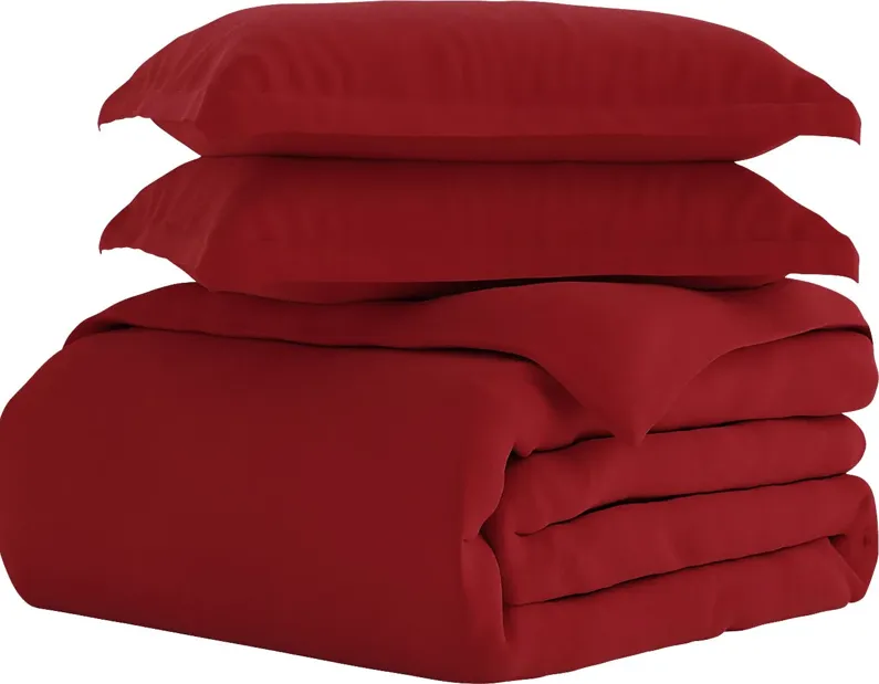 Belden Landing I Red 3 Pc King Duvet Set